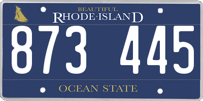 RI license plate 873445