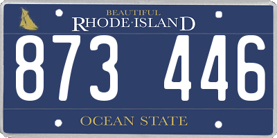 RI license plate 873446