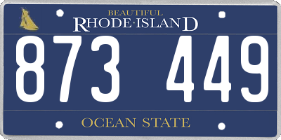RI license plate 873449