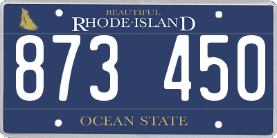 RI license plate 873450