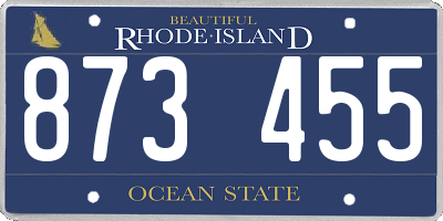RI license plate 873455