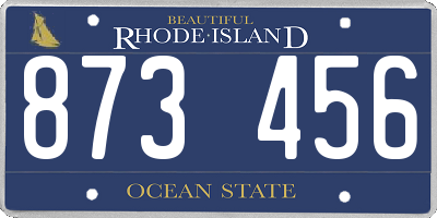RI license plate 873456