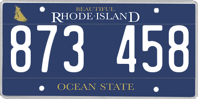 RI license plate 873458