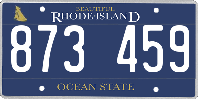 RI license plate 873459