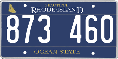RI license plate 873460