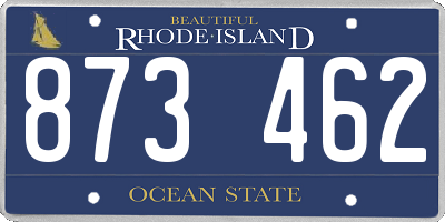 RI license plate 873462