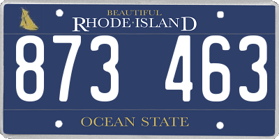 RI license plate 873463