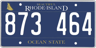 RI license plate 873464