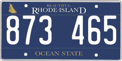 RI license plate 873465