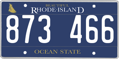 RI license plate 873466