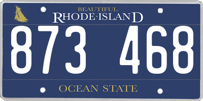 RI license plate 873468