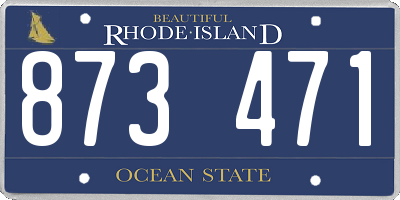 RI license plate 873471