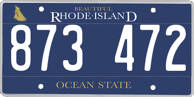 RI license plate 873472