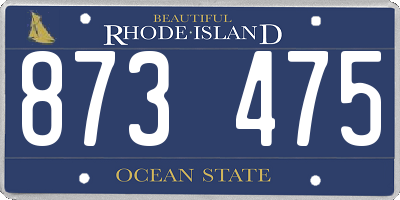 RI license plate 873475