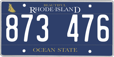 RI license plate 873476