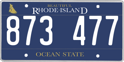 RI license plate 873477
