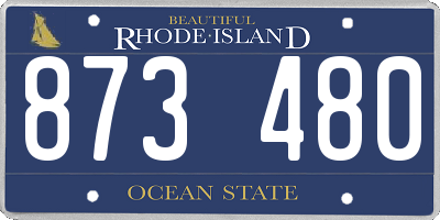 RI license plate 873480