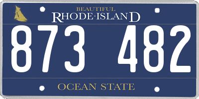 RI license plate 873482