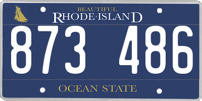 RI license plate 873486