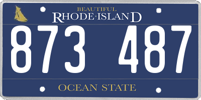 RI license plate 873487