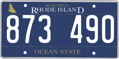 RI license plate 873490