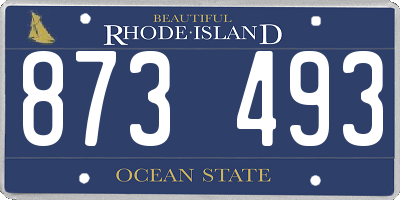RI license plate 873493