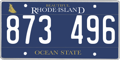 RI license plate 873496