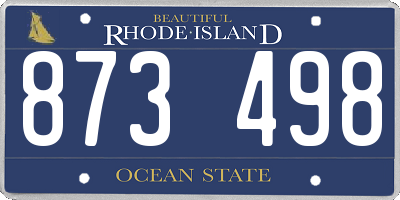RI license plate 873498