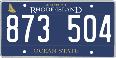 RI license plate 873504