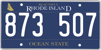 RI license plate 873507