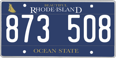 RI license plate 873508