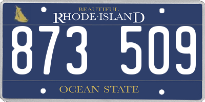 RI license plate 873509