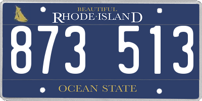 RI license plate 873513