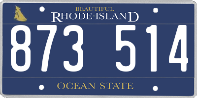 RI license plate 873514
