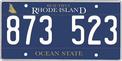 RI license plate 873523