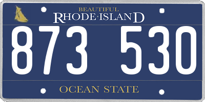 RI license plate 873530