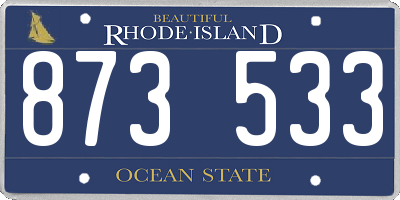 RI license plate 873533