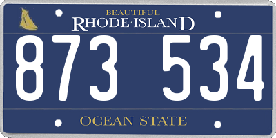 RI license plate 873534