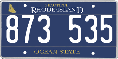 RI license plate 873535