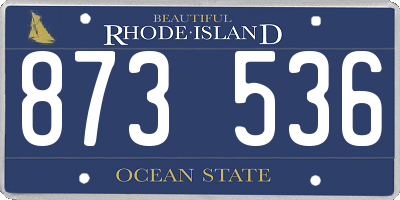 RI license plate 873536