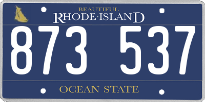 RI license plate 873537