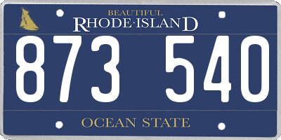 RI license plate 873540