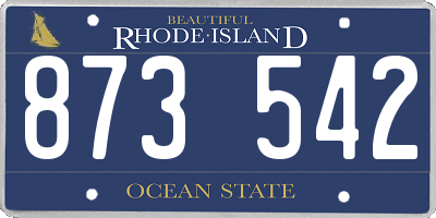 RI license plate 873542