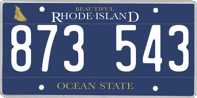 RI license plate 873543