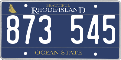 RI license plate 873545