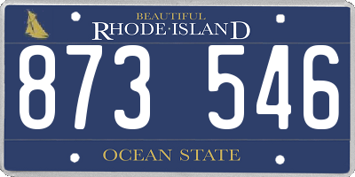RI license plate 873546