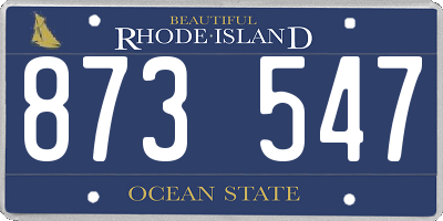 RI license plate 873547