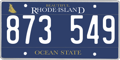RI license plate 873549