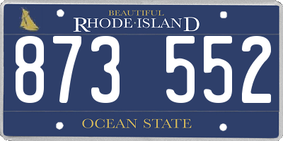 RI license plate 873552