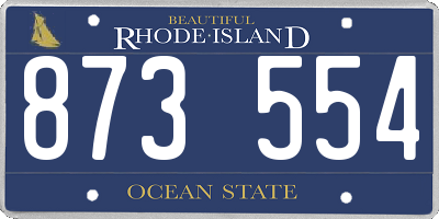 RI license plate 873554